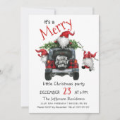 かわいい水彩の赤い格言リトルクリスマスパーティー 招待状 (正面)