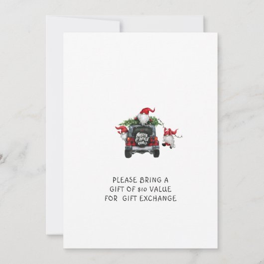 かわいい水彩の赤い格言リトルクリスマスパーティー 招待状 (裏面)