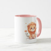 かわいい水彩の赤ちゃんライオン マグカップ (正面右)