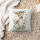 かわいい水彩の赤ちゃん動物と花 クッション (ブランケット)