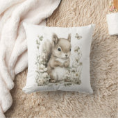 かわいい水彩の赤ちゃん動物と花 クッション (ブランケット)