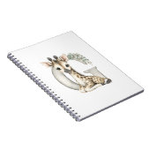 かわいい水彩の赤ちゃん動物アルファベット　キリン ノートブック (右側)