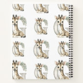 かわいい水彩の赤ちゃん動物アルファベット　キリン ノートブック (裏面)