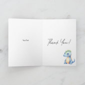 かわいい水彩の赤ちゃん恐竜1歳の誕生日 サンキューカード (内部)