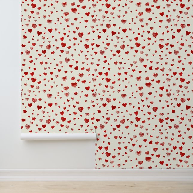 かわいい水彩の飛んでいる赤いハート 壁紙 (アプリケーション)