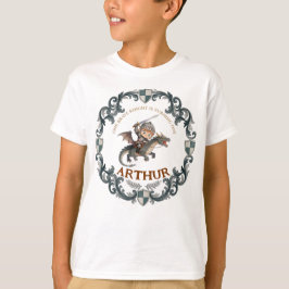 かわいい水彩の騎士の城の少年 初めての誕生日 Tシャツ