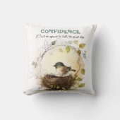 かわいい水彩の鳥のぬいぐらむ モチベーション クッション (正面)