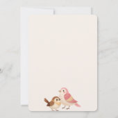 かわいい水彩の鳥のネストパーティー ベビーシャワー 招待状 (裏面)