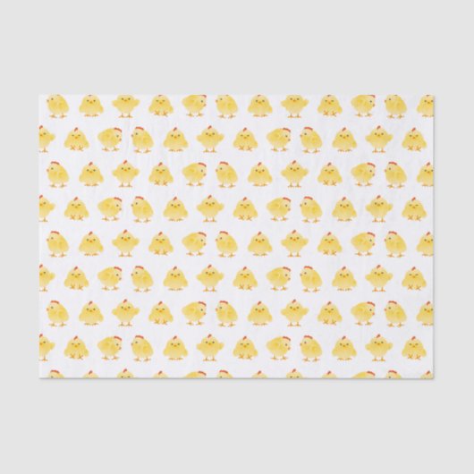 かわいい水彩の鶏のパターン 薄葉紙 (正面)