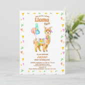 かわいい水彩らま 1歳の誕生日パーティー招待状 招待状 (スタンド正面)