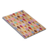 かわいい水彩アイスクリーム柄　おもしろい　夏 ノートブック (右側)