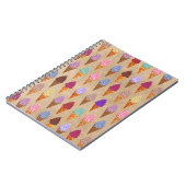 かわいい水彩アイスクリーム柄　おもしろい　夏 ノートブック (左側)