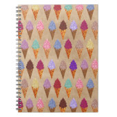 かわいい水彩アイスクリーム柄　おもしろい　夏 ノートブック (正面)