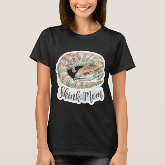 かわいい水彩アオシロトカゲママ Tシャツ (正面)