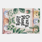 かわいい水彩アニメーションハウスプラント キッチンタオル (横)