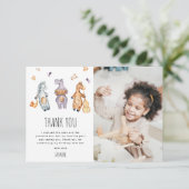 かわいい水彩アフリカ動物の誕生日 サンキューカード (スタンド正面)