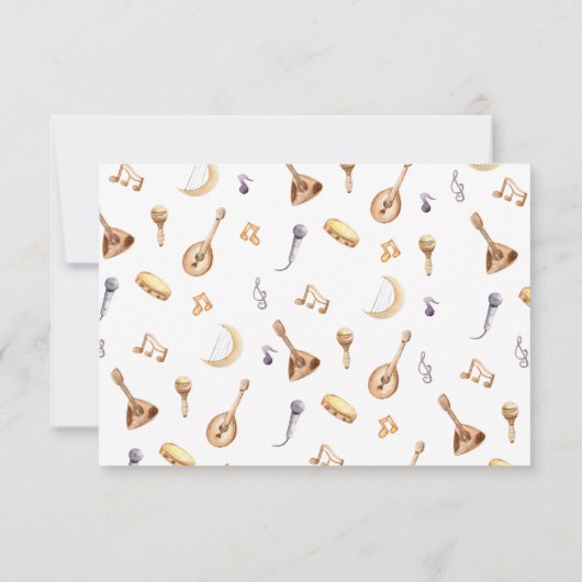 かわいい水彩アフリカ動物の誕生日 サンキューカード (裏面)