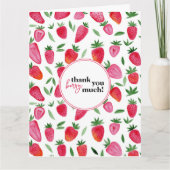 かわいい水彩イチゴの柄　ありがとう サンキューカード (正面)