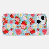 かわいい水彩イチゴ シームレス パターン Case-Mate iPhoneケース (裏面 (横))