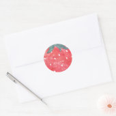 かわいい水彩イチゴ ラウンドシール (封筒)
