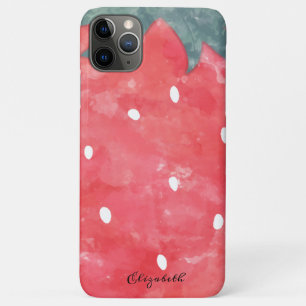 かわいい水彩イチゴ iPhone 11 PRO MAXケース