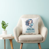 かわいい水彩イラストレーションアクエリアス〔占星術の〕十二宮図名 クッション (椅子)