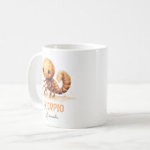 かわいい水彩イラストレーション蠍座〔占星術の〕十二宮図名 コーヒーマグカップ (正面左)