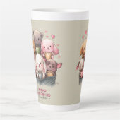 かわいい水彩イラスト カフェラテマグ (正面)