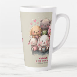 かわいい水彩イラスト カフェラテマグ