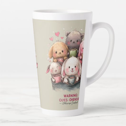 かわいい水彩イラスト カフェラテマグ (右)