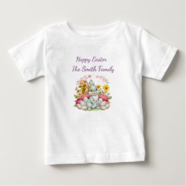 かわいい水彩イースター ベビーTシャツ