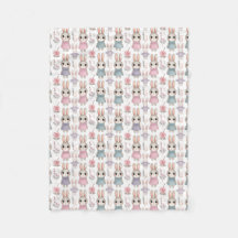 かわいい水彩ウサギのシームレスパターン
