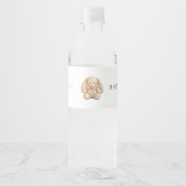 かわいい水彩ウサギのベビーシャワー ペットボトルラベル