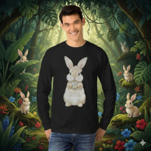 かわいい水彩ウサギのメリークリスマスTシャツ
