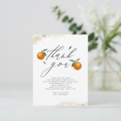 かわいい水彩オレンジのベビーシャワーありがとう サンキューカード (スタンド正面)