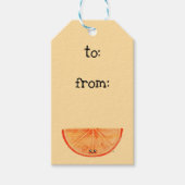 かわいい水彩オレンジギフトラベル ギフトタグ (正面)
