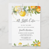 かわいい水彩オレンジシトラスレモン 招待状 (正面)