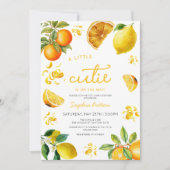 かわいい水彩オレンジシトラスレモン 招待状 (正面)