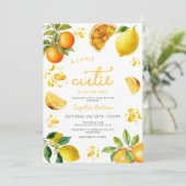 かわいい水彩オレンジシトラスレモン 招待状 (スタンド正面)
