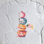 かわいい水彩オーナメント漫画のキャラクター Tシャツ