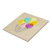 かわいい水彩カラフルバルーン タイル (側面)