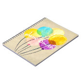 かわいい水彩カラフルバルーン ノートブック (左側)