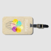 かわいい水彩カラフルバルーン ラゲッジタグ (正面横)