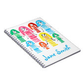 かわいい水彩ガールズのファンキーな現代アート ノートブック (右側)