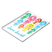 かわいい水彩ガールズのファンキーな現代アート ノートブック (左側)