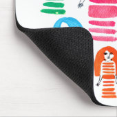 かわいい水彩ガールズのファンキーな現代アート マウスパッド (コーナー)