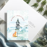 かわいい水彩キツネイラストレーションクリスマスカード シーズンカード<br><div class="desc">雪に覆われた冬の森の中で水色のクリスマスツリーの下に囲まれた可愛いキツネを特徴とする、この愛らしい水色のクリスマスカードでメリークリスマスの願いを送る。素朴な農家のスタイルデザインは、青い背景の雪のような白でアクセントになっている。「メリークリスマス」という言葉はクラシックタイポグラフィにエレガントに飾られ、国の魅力のtouchが加わる。内部には、カードはグリーティングに最適な鮮明な白いテーマを維持パーソナライズされたする。ZazzleのDoTellABelleで写真ではない素朴なクリスマスカードデザインを発見。www.zazzle.com/dotellabelleにアクセス</div>