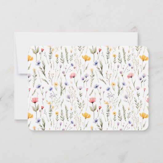 かわいい水彩キツネキッズステーショナリー サンキューカード (裏面)