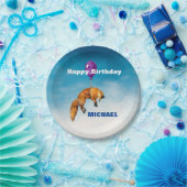 かわいい水彩キツネハッピーバースデー パーソナライズされた ペーパープレート (パーティー)