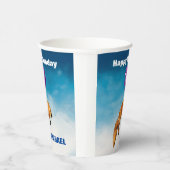 かわいい水彩キツネハッピーバースデー パーソナライズされた 紙コップ (右)